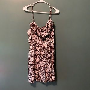 Black floral sun dress